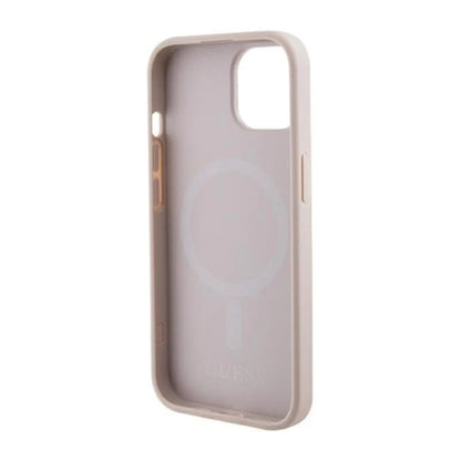 Guess iPhone 15 Plus Hülle, Pink – Saffiano MagSafe