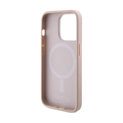 Guess Saffiano Für Magsafe Rosa - iPhone 15 Pro