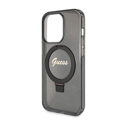 Guess Ring Stand Script Glitter Für Magsafe Schwarz - iPhone 15 Pro Max