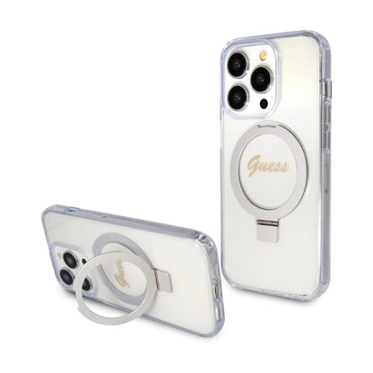 Guess Hülle Script Logo Für Magsafe Transparent - iPhone 15 Pro Max