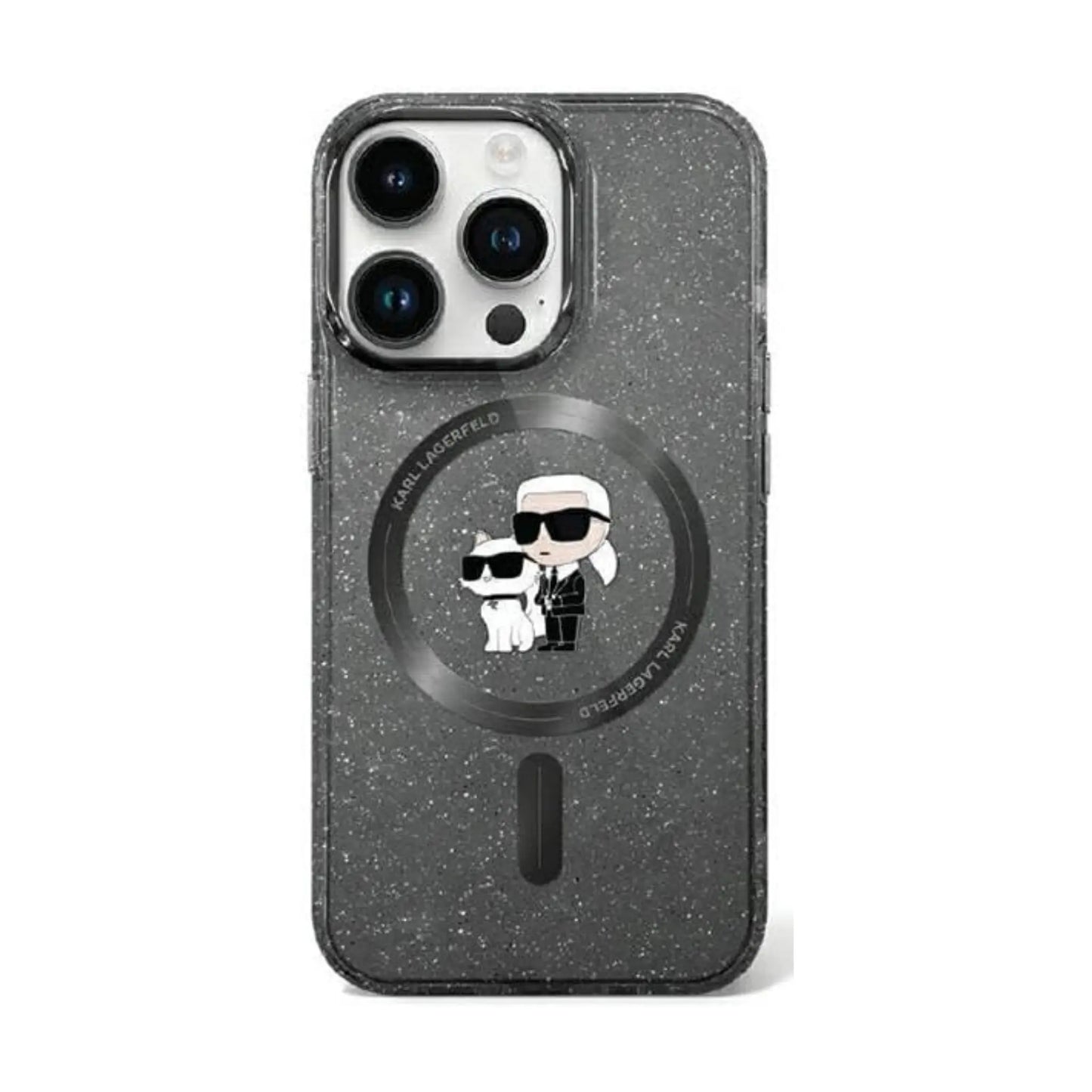 Karl Lagerfeld Hülle KLHMN61HGKCNOK Karl & Choupette Glitter MagSafe Schwarz – iPhone 11/XR