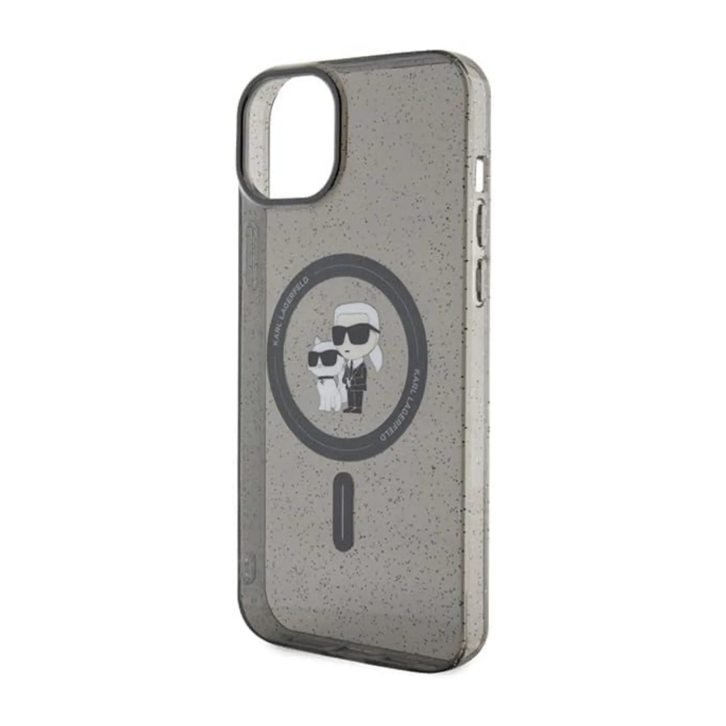 Karl Lagerfeld Hülle Karl & Choupette Glitter MagSafe Schwarz – iPhone 15