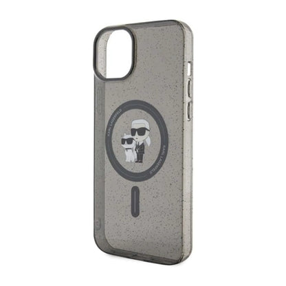 Karl Lagerfeld Hülle Karl & Choupette Glitter MagSafe Schwarz – iPhone 15