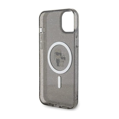 Karl Lagerfeld Hülle Karl & Choupette Glitter MagSafe Schwarz – iPhone 15