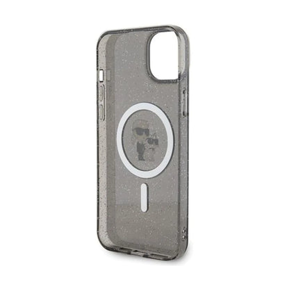 Karl Lagerfeld Karl & Choupette Glitter MagSafe Case, Schwarz - iPhone 15 Plus