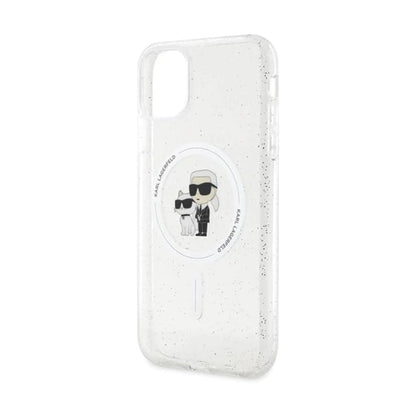 Karl Lagerfeld Hülle Karl & Choupette Glitter MagSafe Transparent – iPhone 11