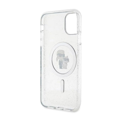 Karl Lagerfeld Hülle Karl & Choupette Glitter MagSafe Transparent – iPhone 11
