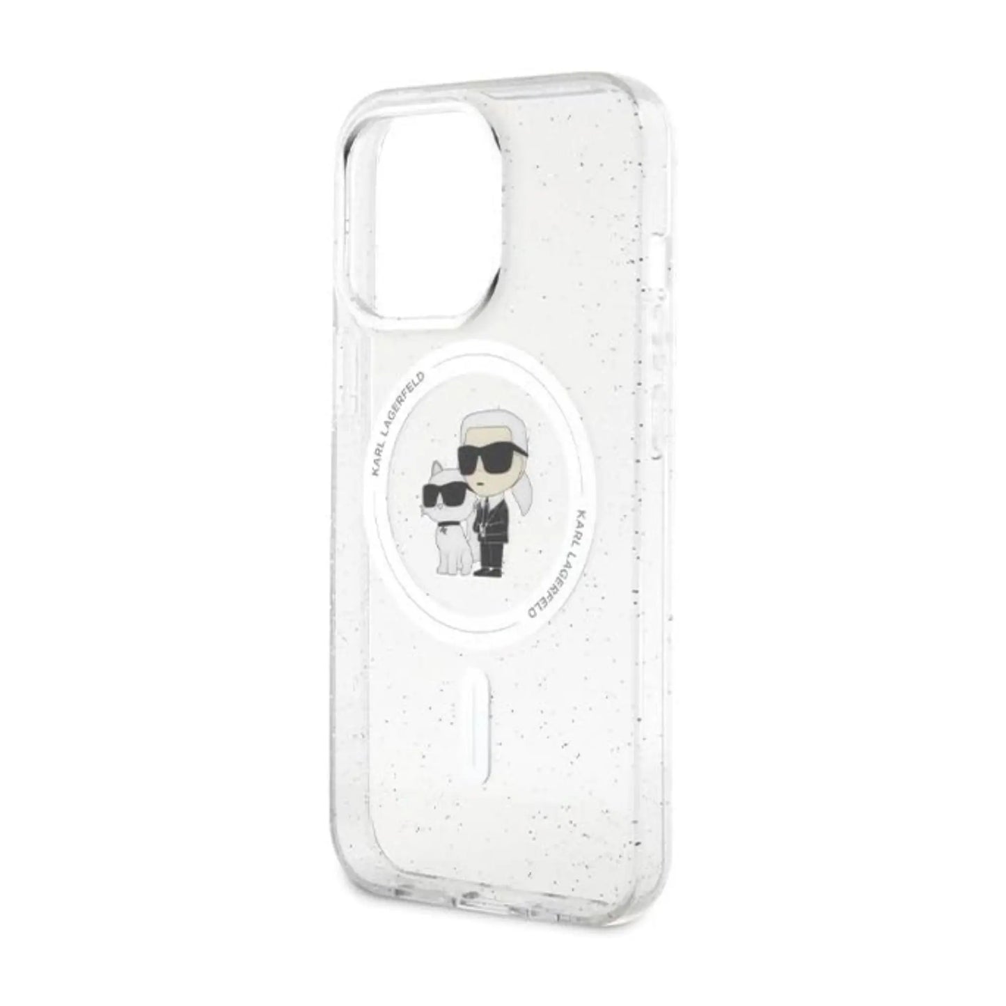 Karl Lagerfeld Hülle Karl & Choupette Glitter MagSafe Transparent – iPhone 13 Pro