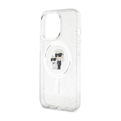 Karl Lagerfeld Hülle Karl & Choupette Glitter MagSafe Transparent – iPhone 13 Pro
