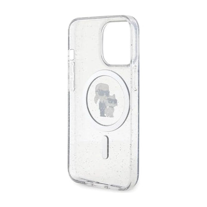 Karl Lagerfeld Hülle Karl & Choupette Glitter MagSafe Transparent – iPhone 13 Pro