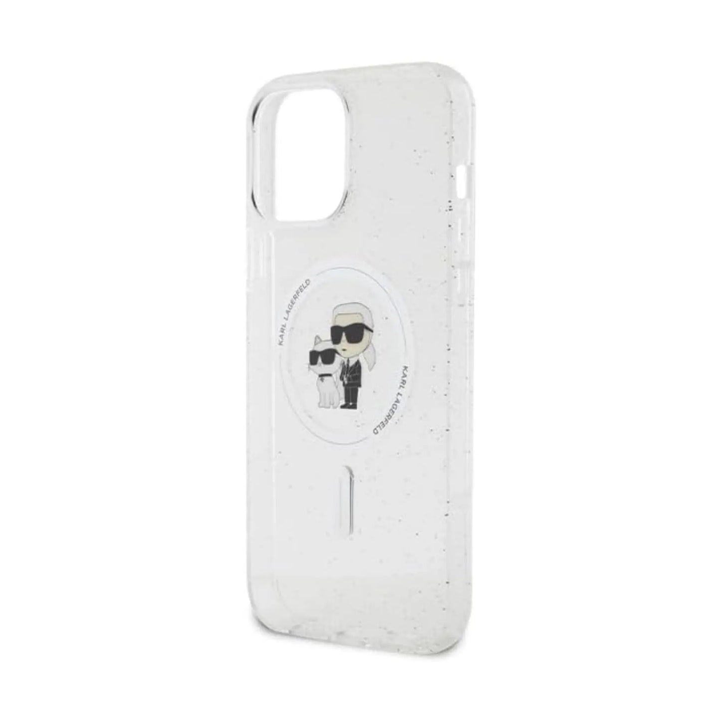 Karl Lagerfeld Hülle Karl & Choupette Glitter MagSafe Transparent – iPhone 13 Pro Max