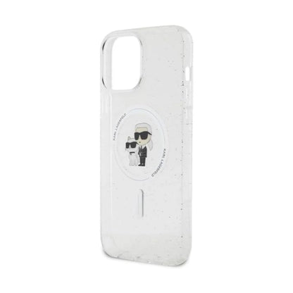 Karl Lagerfeld Hülle Karl & Choupette Glitter MagSafe Transparent – iPhone 13 Pro Max