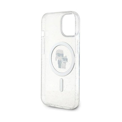 Karl Lagerfeld Karl & Choupette Glitter MagSafe Case, Transparent - iPhone 15