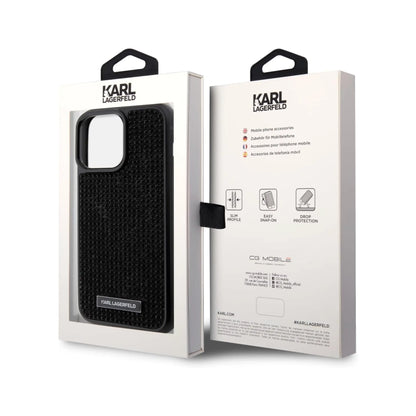 Karl Lagerfeld Case KLHCP15XHDSPLK, Schwarz - iPhone 15 Pro Max
