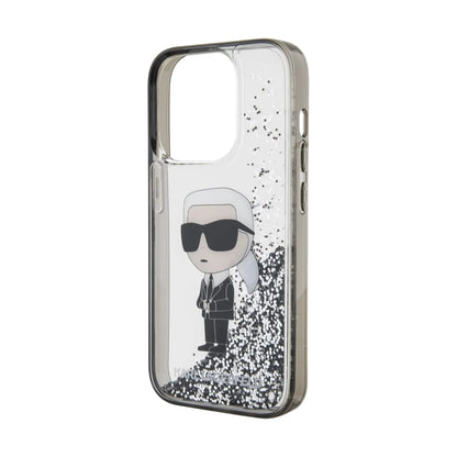 Karl Lagerfeld Hülle Liquid Glitter Ikonik Transparent – iPhone 15 Pro