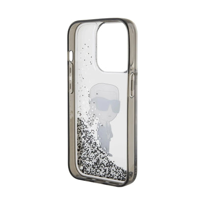Karl Lagerfeld Hülle Liquid Glitter Ikonik Transparent – iPhone 15 Pro