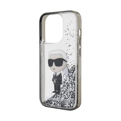 Karl Lagerfeld Liquid Glitter Ikonik Case, Transparent - iPhone 15 Pro Max