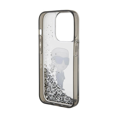 Karl Lagerfeld Liquid Glitter Ikonik Case, Transparent - iPhone 15 Pro Max