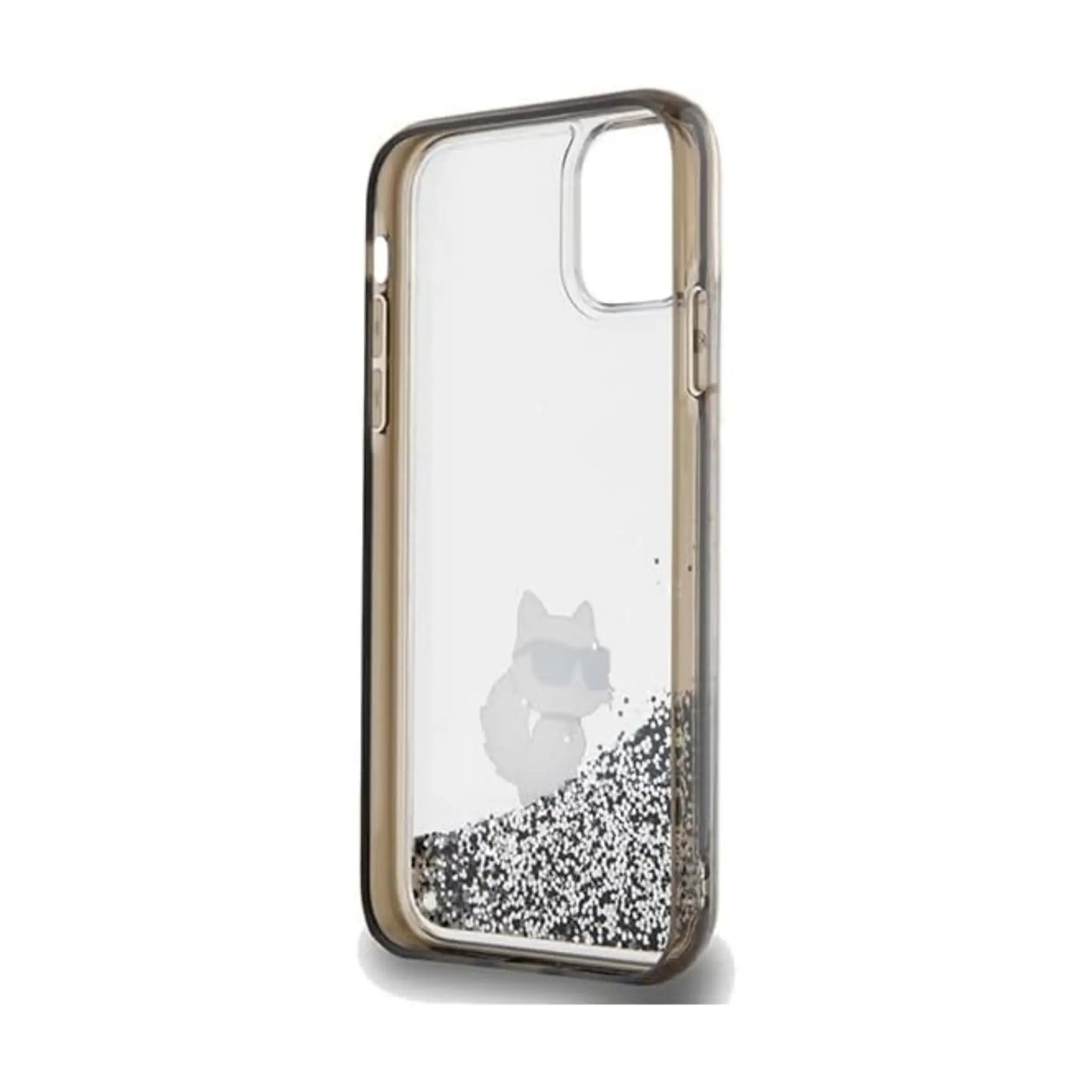 Karl Lagerfeld Liquid Glitter Choupette Case, Transparent - iPhone 11