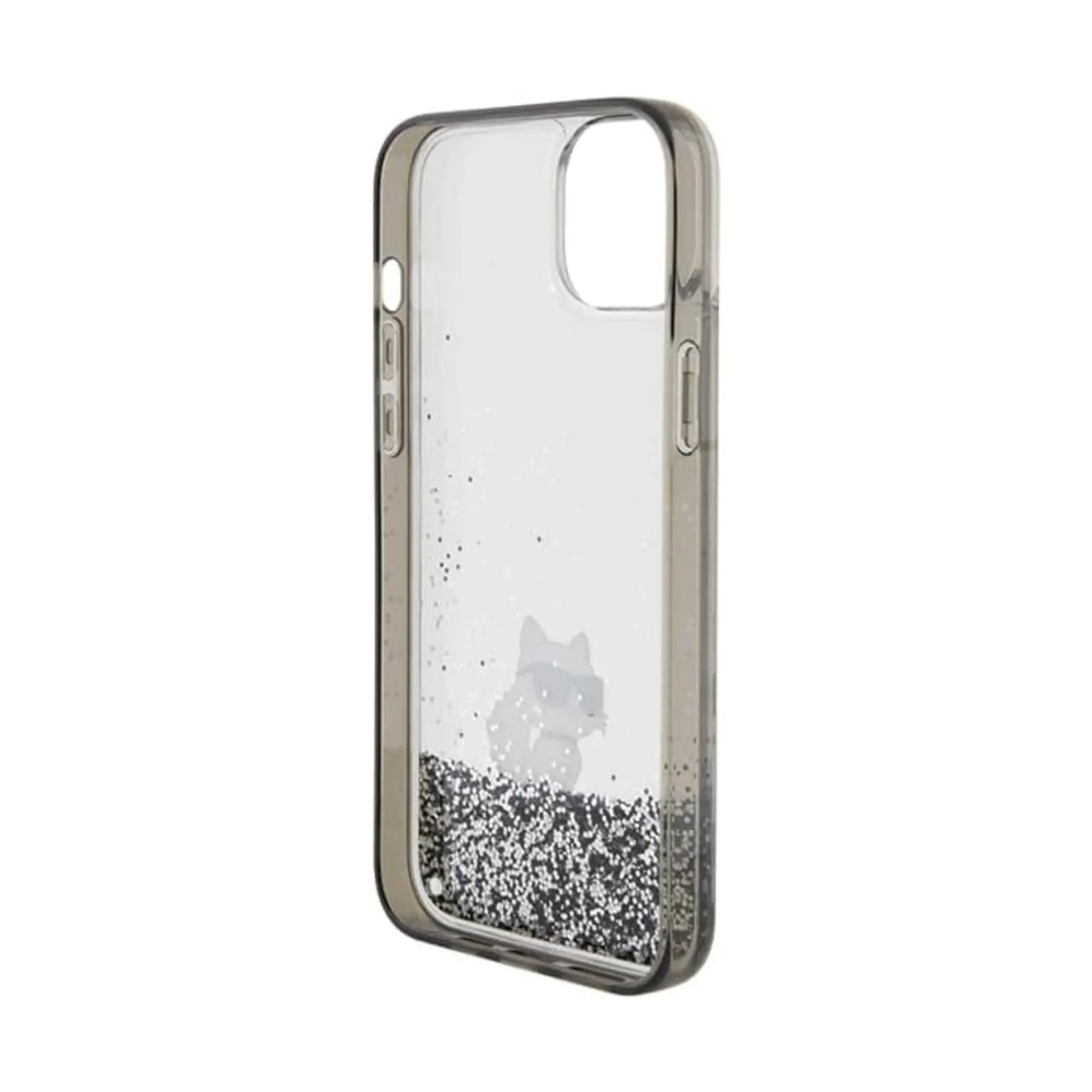 Karl Lagerfeld Liquid Glitter Choupette Case, Transparent - iPhone 15 Plus