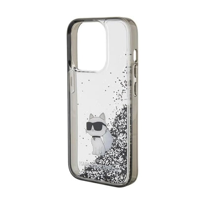 Karl Lagerfeld Liquid Glitter Choupette Case, Transparent - iPhone 15 Pro