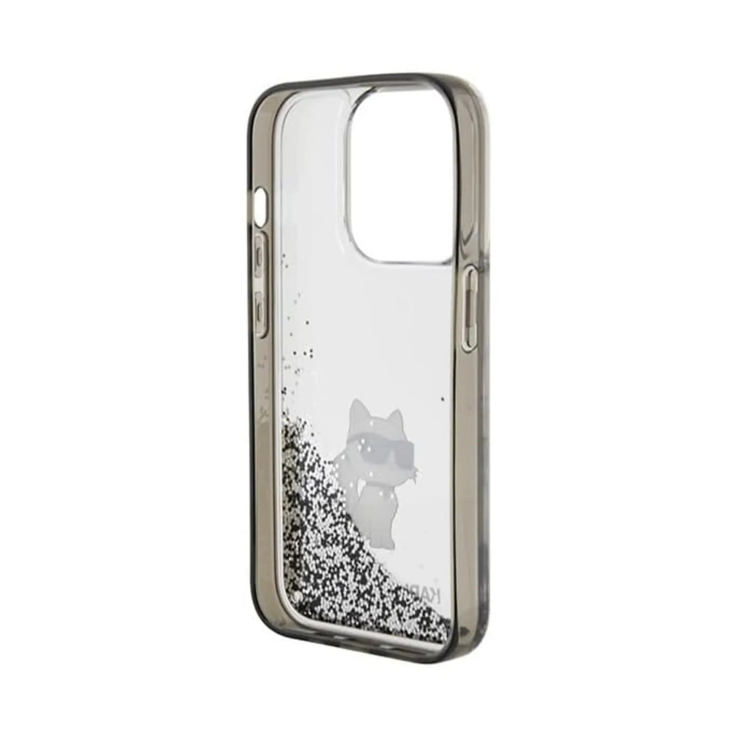 Karl Lagerfeld Liquid Glitter Choupette Case, Transparent - iPhone 15 Pro