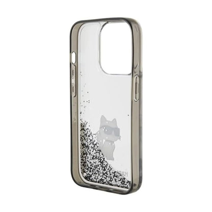 Karl Lagerfeld Liquid Glitter Choupette Case, Transparent - iPhone 15 Pro Max