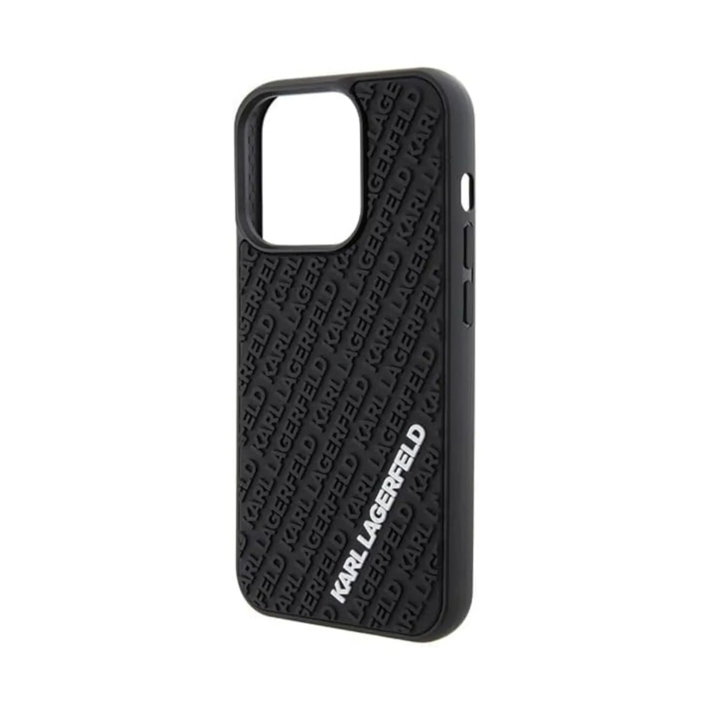 Karl Lagerfeld Hülle 3D Rubber Multi Logo Schwarz – iPhone 15 Pro