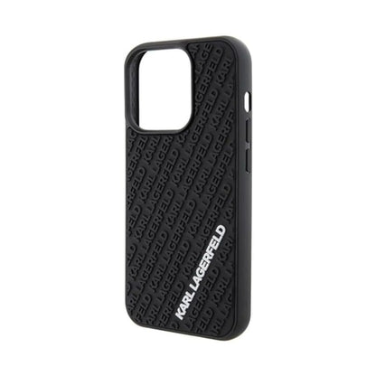 Karl Lagerfeld Hülle 3D Rubber Multi Logo Schwarz – iPhone 15 Pro
