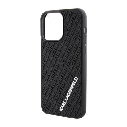 Karl Lagerfeld 3D Rubber Multi Logo Case, Schwarz - iPhone 15 Pro Max