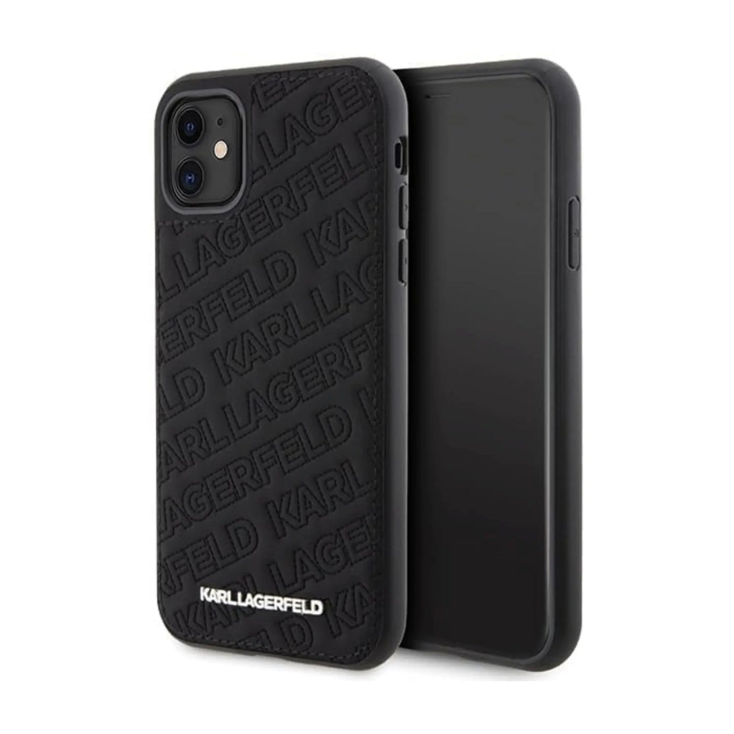 Karl Lagerfeld Gestepptes K-Muster Case, Schwarz - iPhone 11