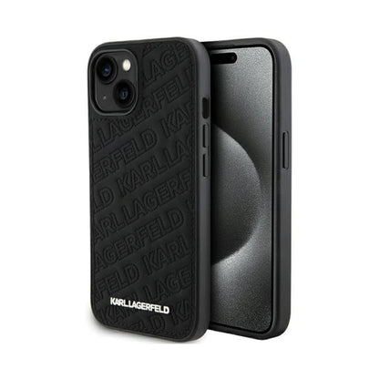 Karl Lagerfeld Gestepptes K-Muster Case, Schwarz - iPhone 15