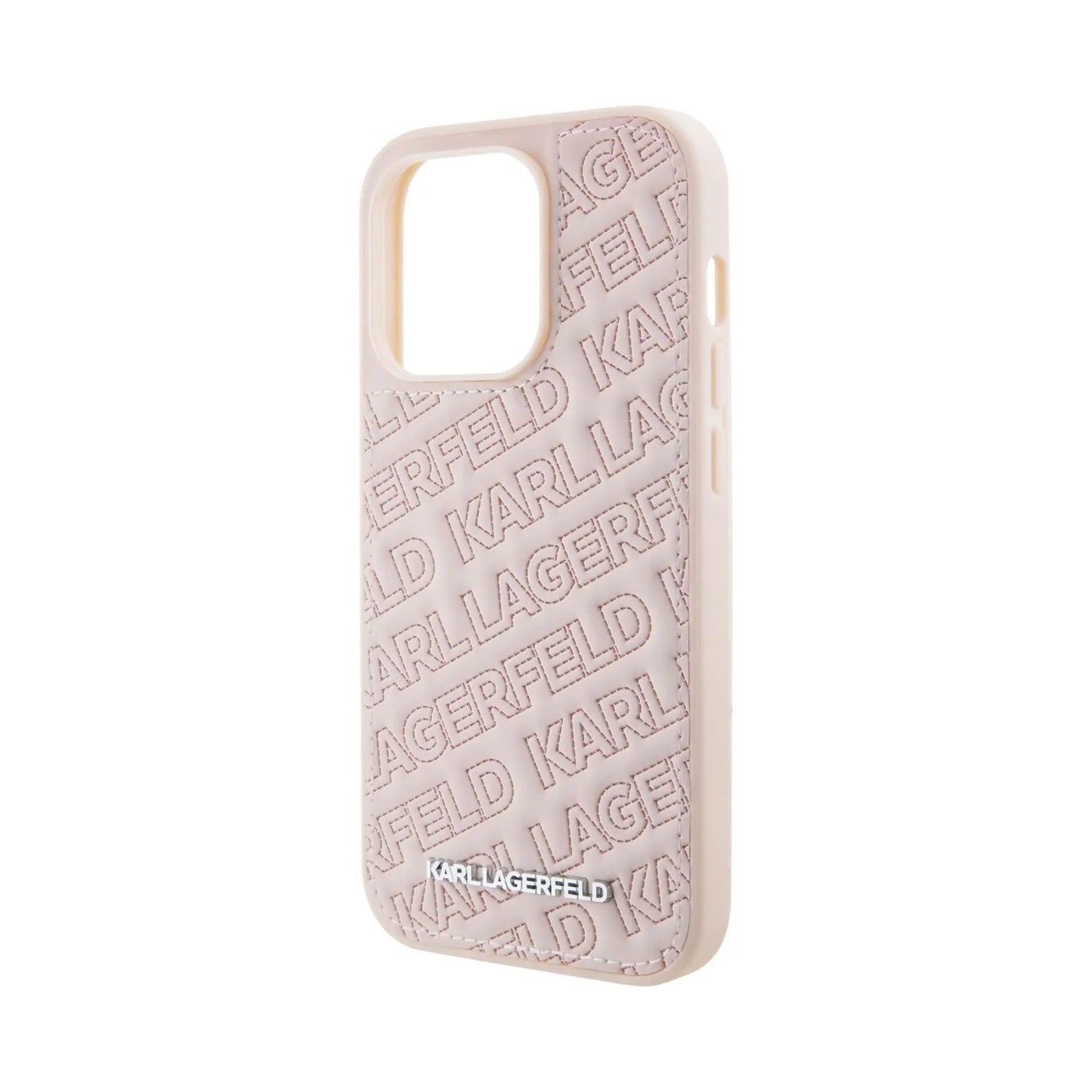 Karl Lagerfeld Hülle Gestepptes K-Muster Pink – iPhone 15 Pro Max
