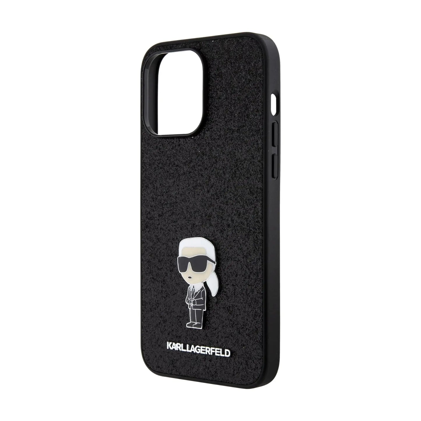 Karl Lagerfeld KLHCP15XGKNPSK Ikonik Glitter Pin Case, Schwarz – iPhone 15 Pro Max