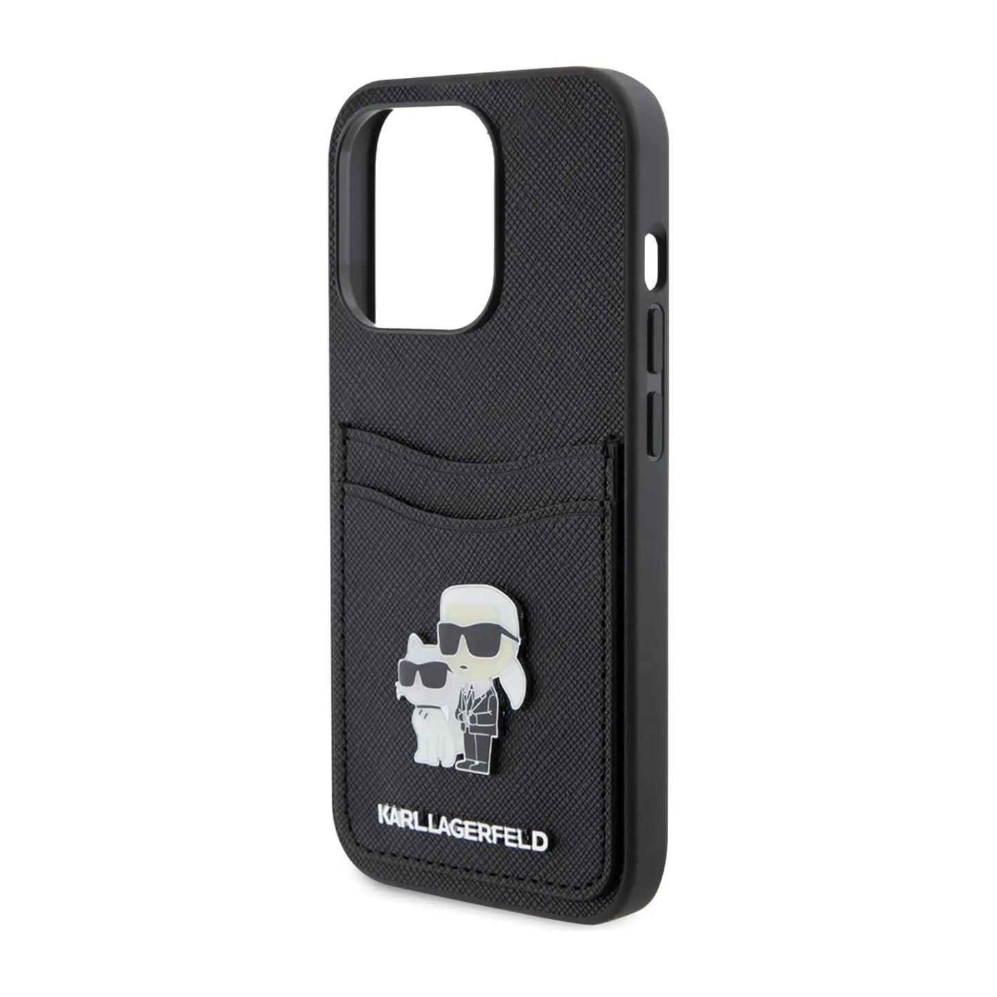 Karl Lagerfeld Saffiano Cardslot Backcover Case, Schwarz - iPhone 15 Pro