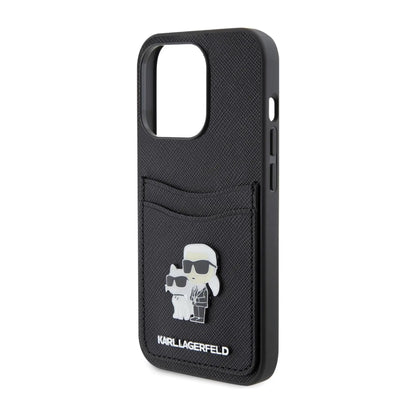 Karl Lagerfeld Saffiano Cardslot Backcover Case, Schwarz - iPhone 15 Pro