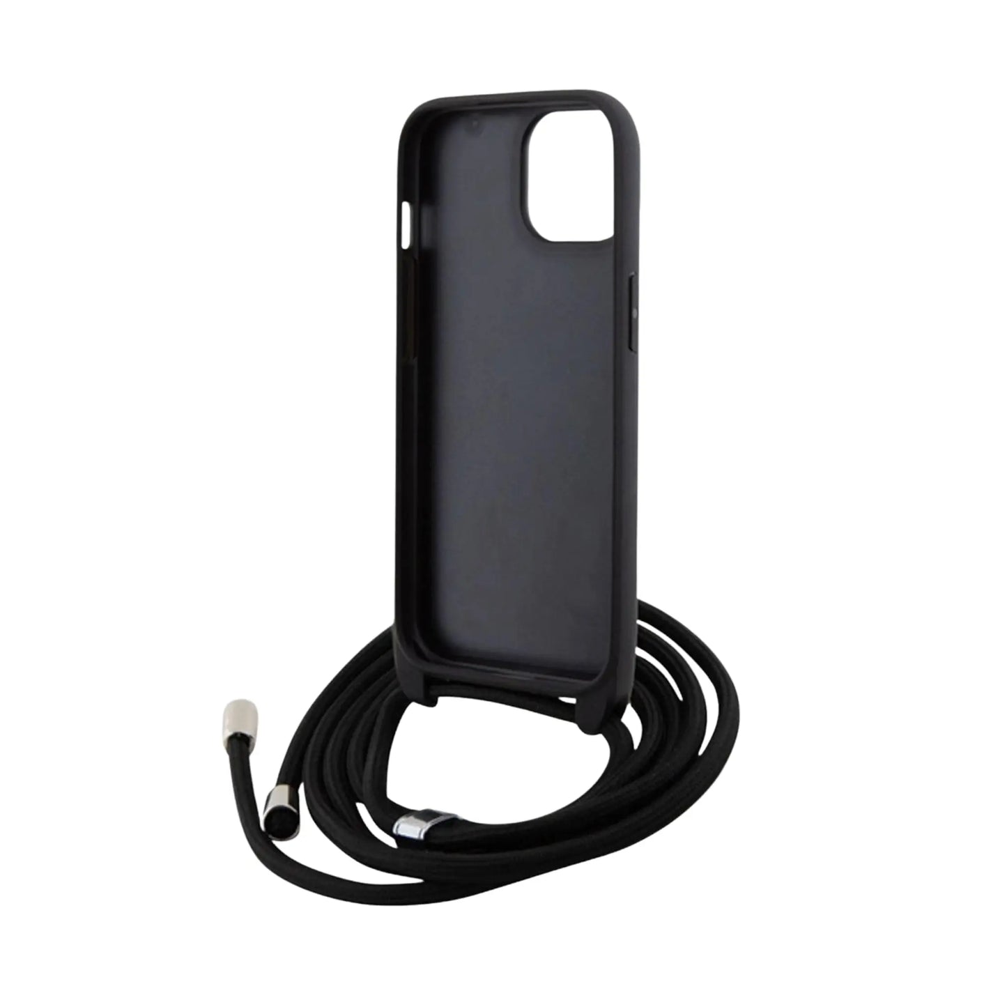 Karl Lagerfeld Hülle Crossbody Saffiano Metall Pin Karl & Choupette Schwarz – iPhone 15