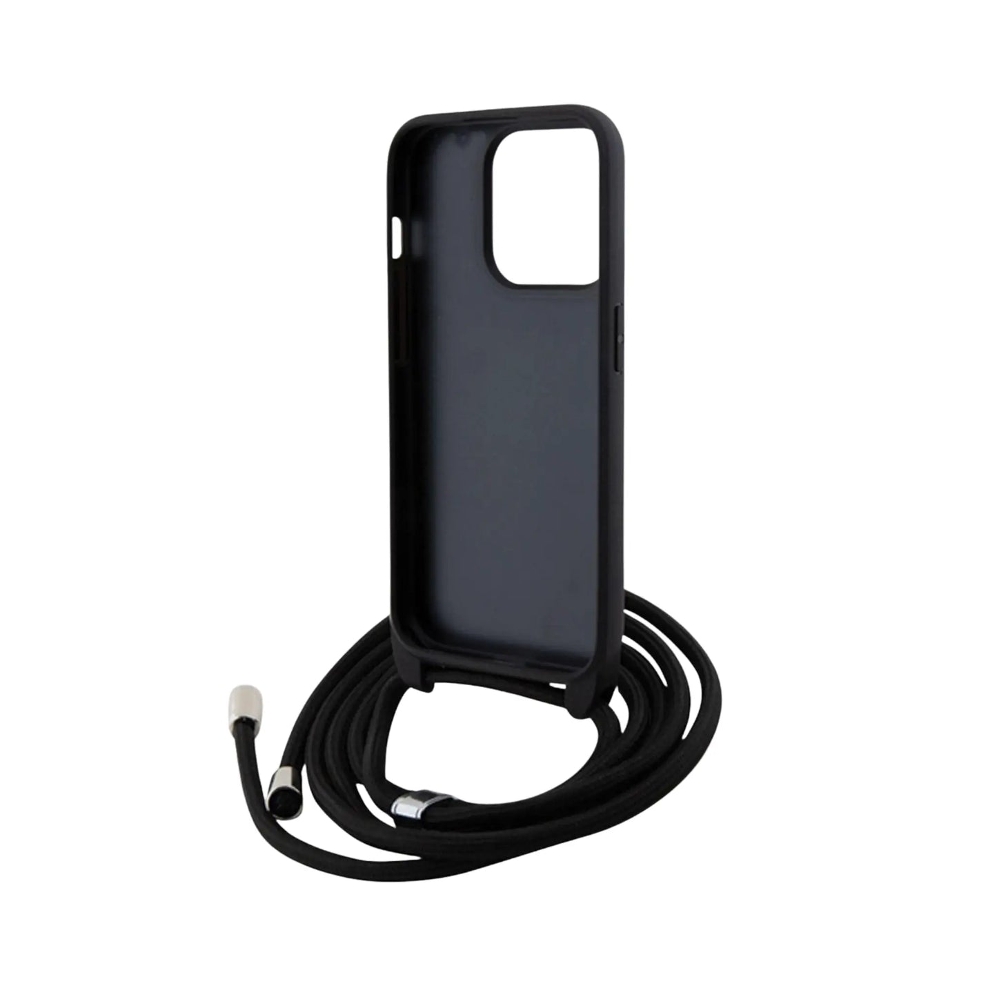 Karl Lagerfeld Crossbody Saffiano Metal Pin Karl & Choupette Case, Schwarz - iPhone 15 Pro
