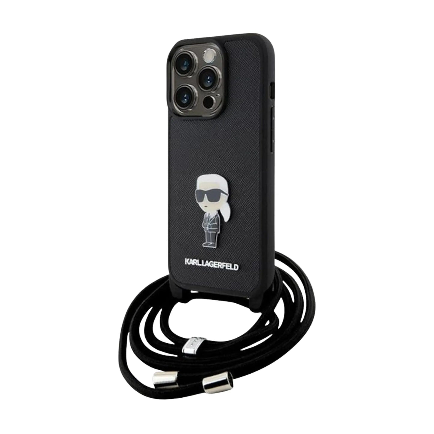 Karl Lagerfeld Hülle Back Cover Ikonik Metal Pin Schwarz – iPhone 15 Pro Max