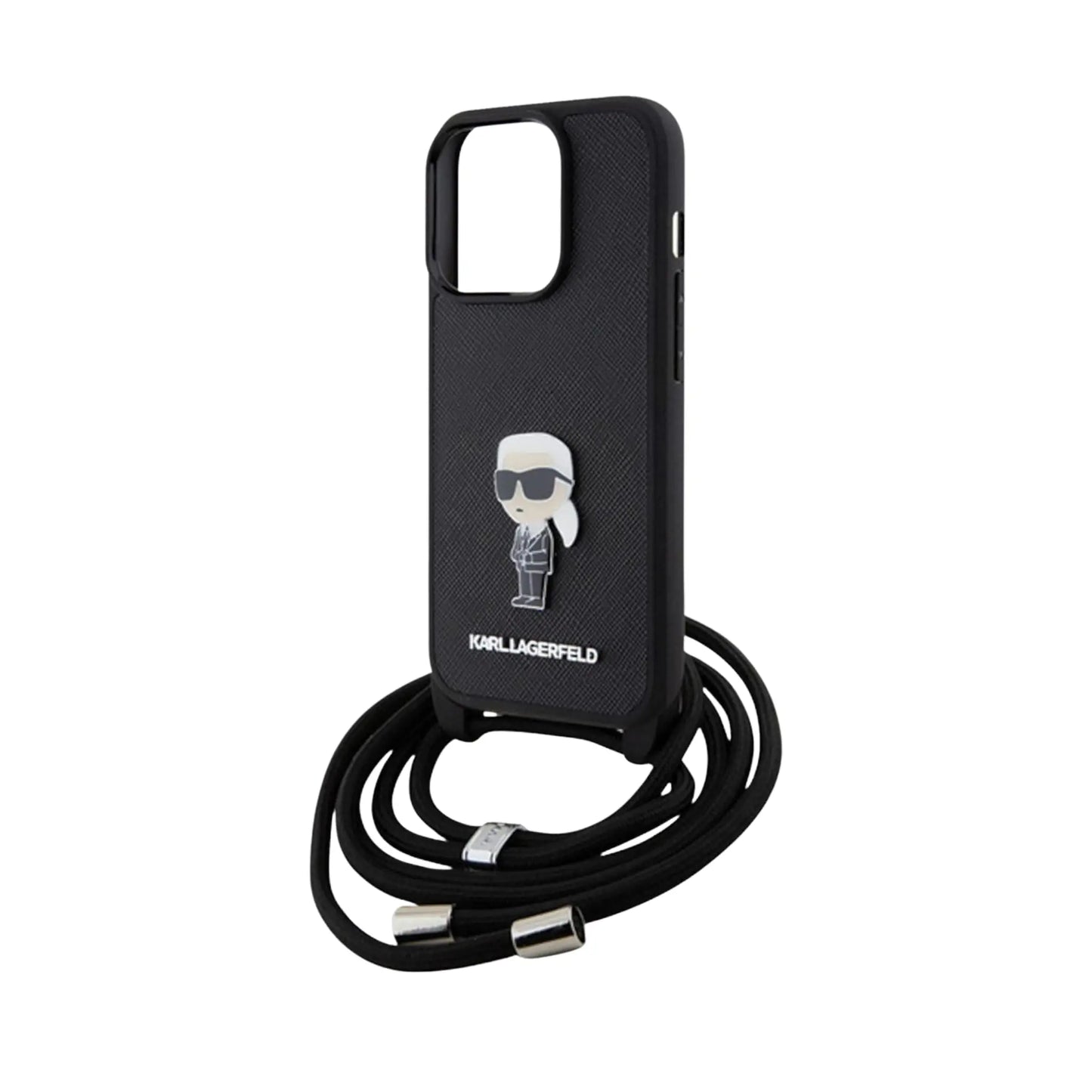 Karl Lagerfeld Hülle Back Cover Ikonik Metal Pin Schwarz – iPhone 15 Pro Max