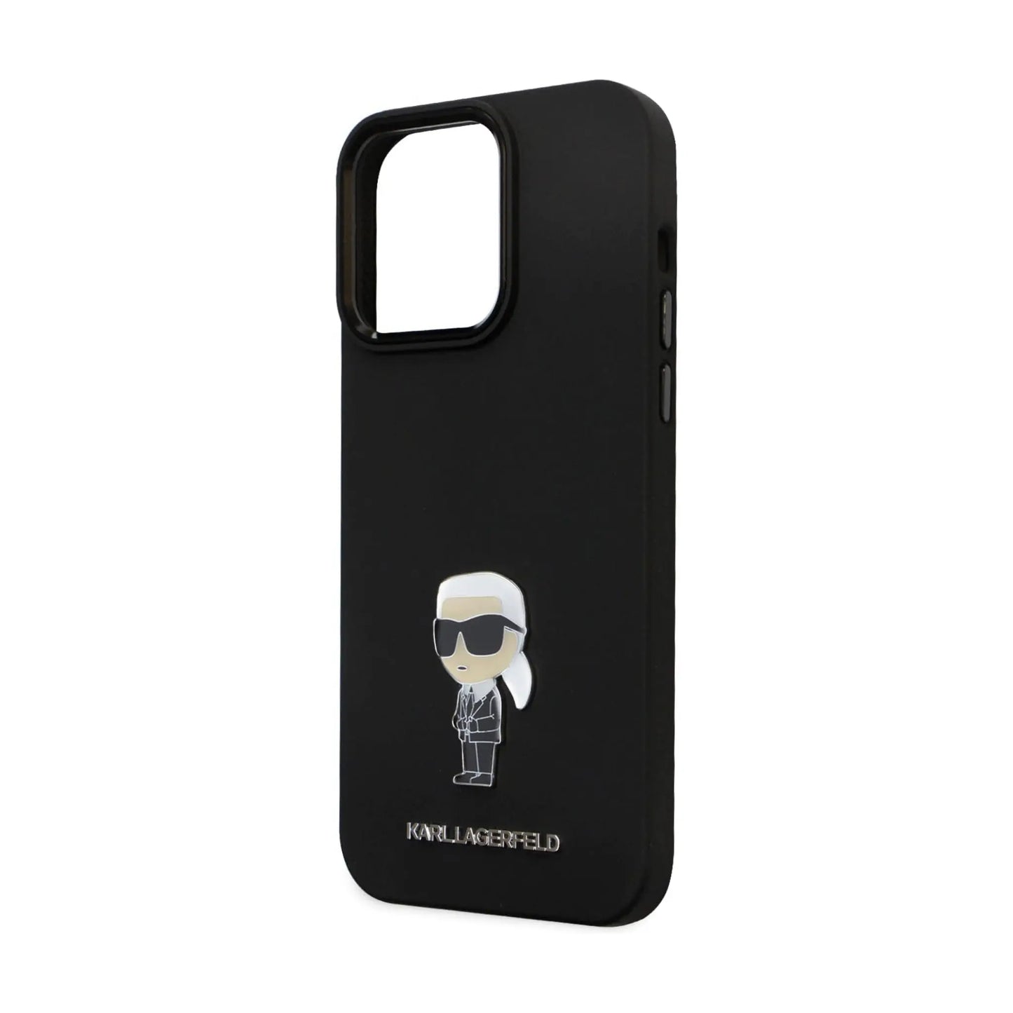 Karl Lagerfeld Silikon Ikonik Metal Pin Case, Schwarz - iPhone 15 Pro Max