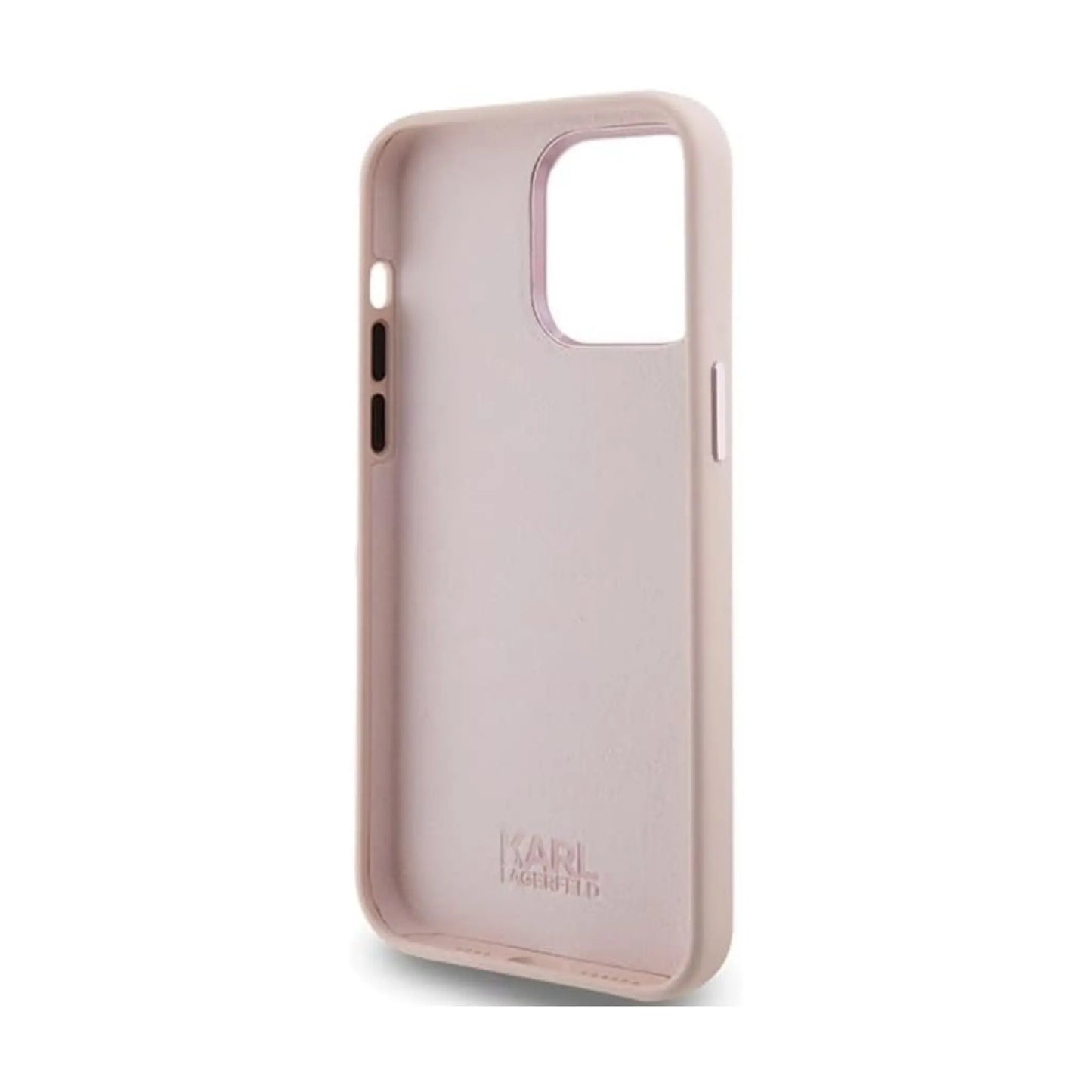 Karl Lagerfeld Silikon Choupette Metal Pin Case, Pink - iPhone 15 Pro Max
