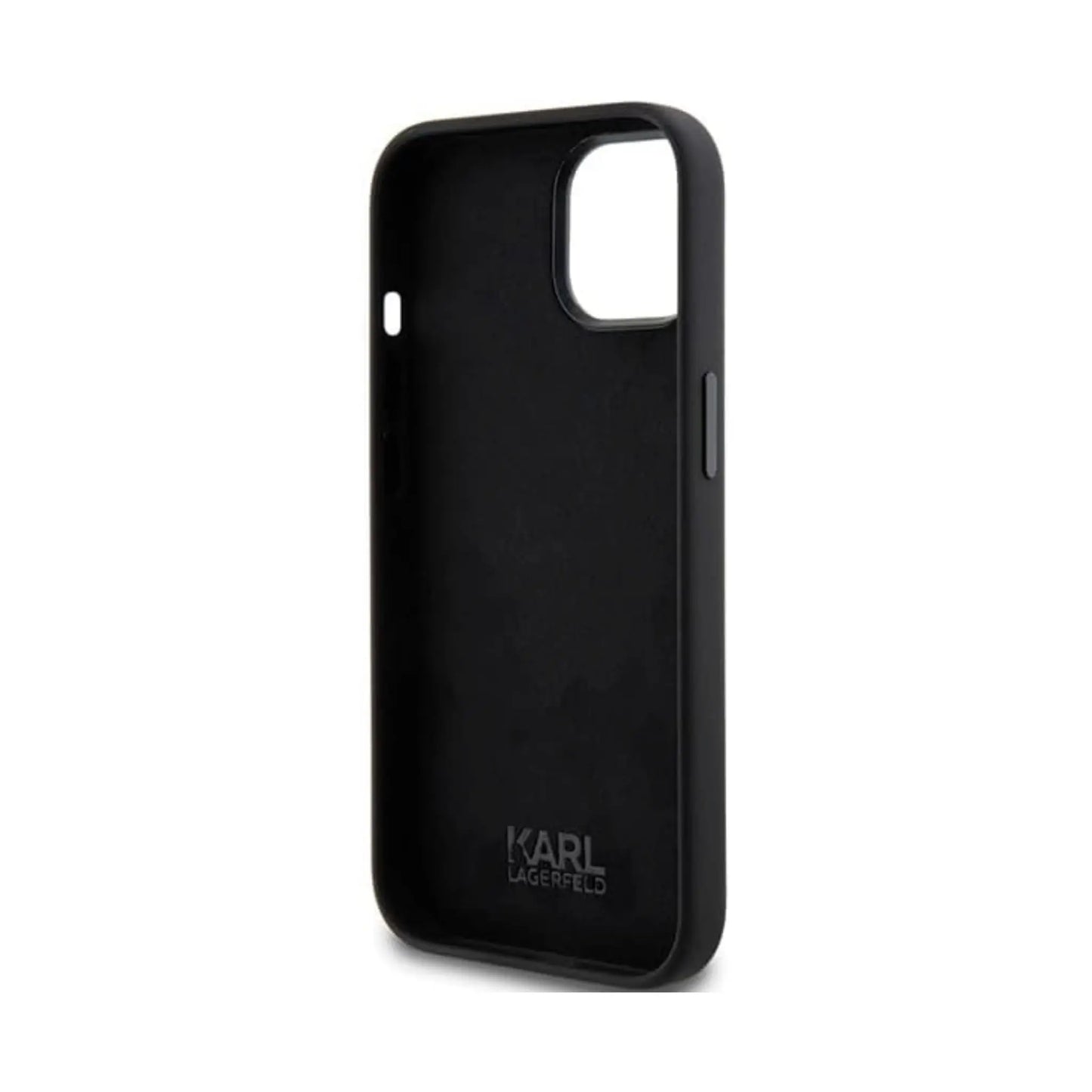 Karl Lagerfeld Silikon Choupette Metal Pin Case, Schwarz - iPhone 15