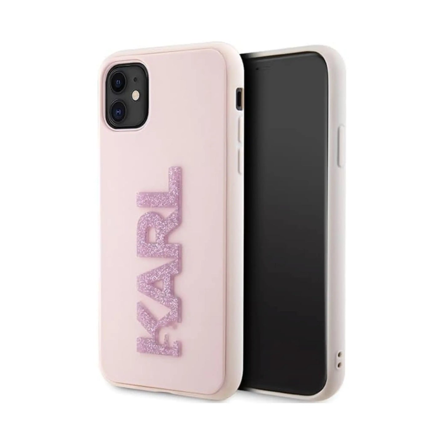 Karl Lagerfeld Hülle KLHCN613DMBKCP 3D Glitzerlogo Rosa – iPhone 11/XR