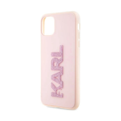 Karl Lagerfeld Hülle KLHCN613DMBKCP 3D Glitzerlogo Rosa – iPhone 11/XR