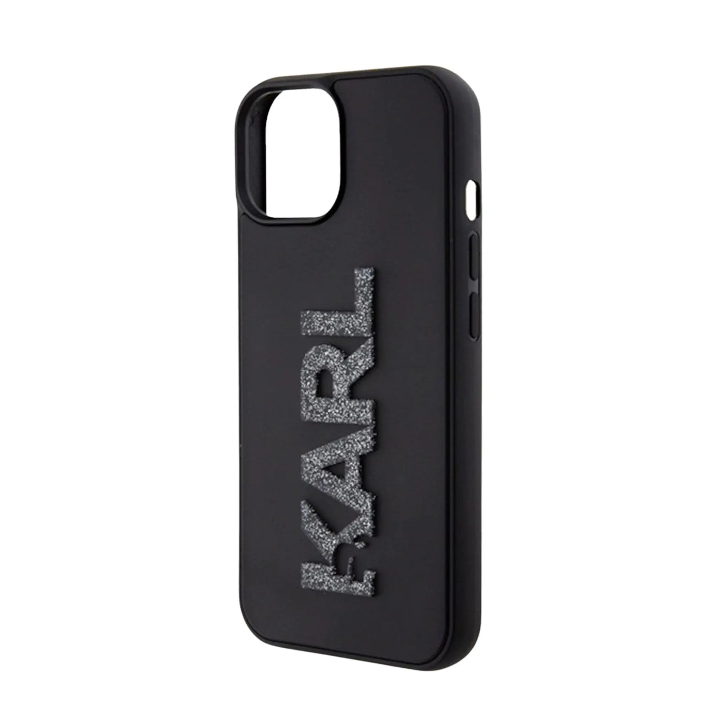 Karl Lagerfeld Hülle 3D Rubber Glitter Logo Schwarz – iPhone 15