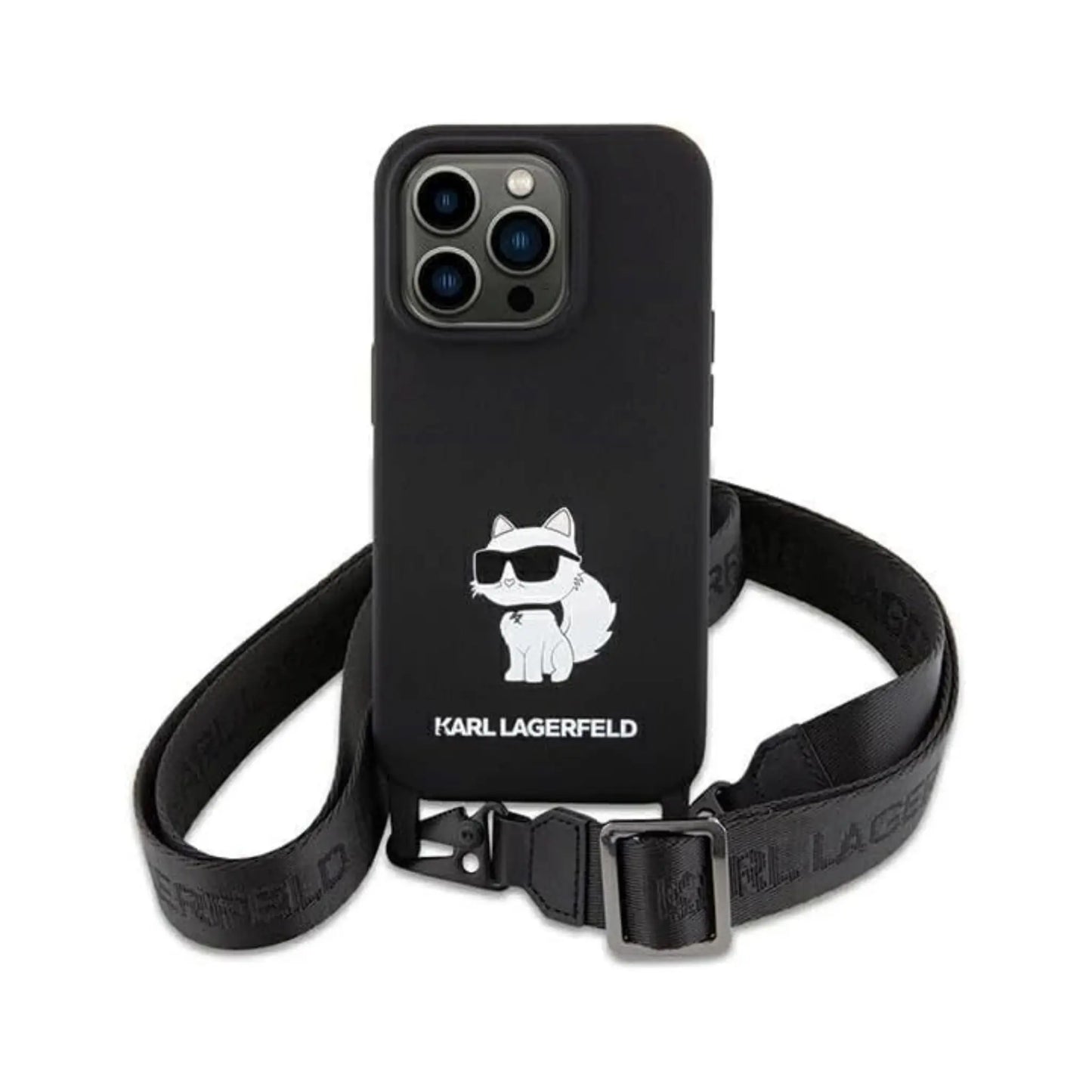 Karl Lagerfeld Hülle KLHCP15SSCBSCNK Crossbody Silikon Choupette Schwarz – iPhone 15
