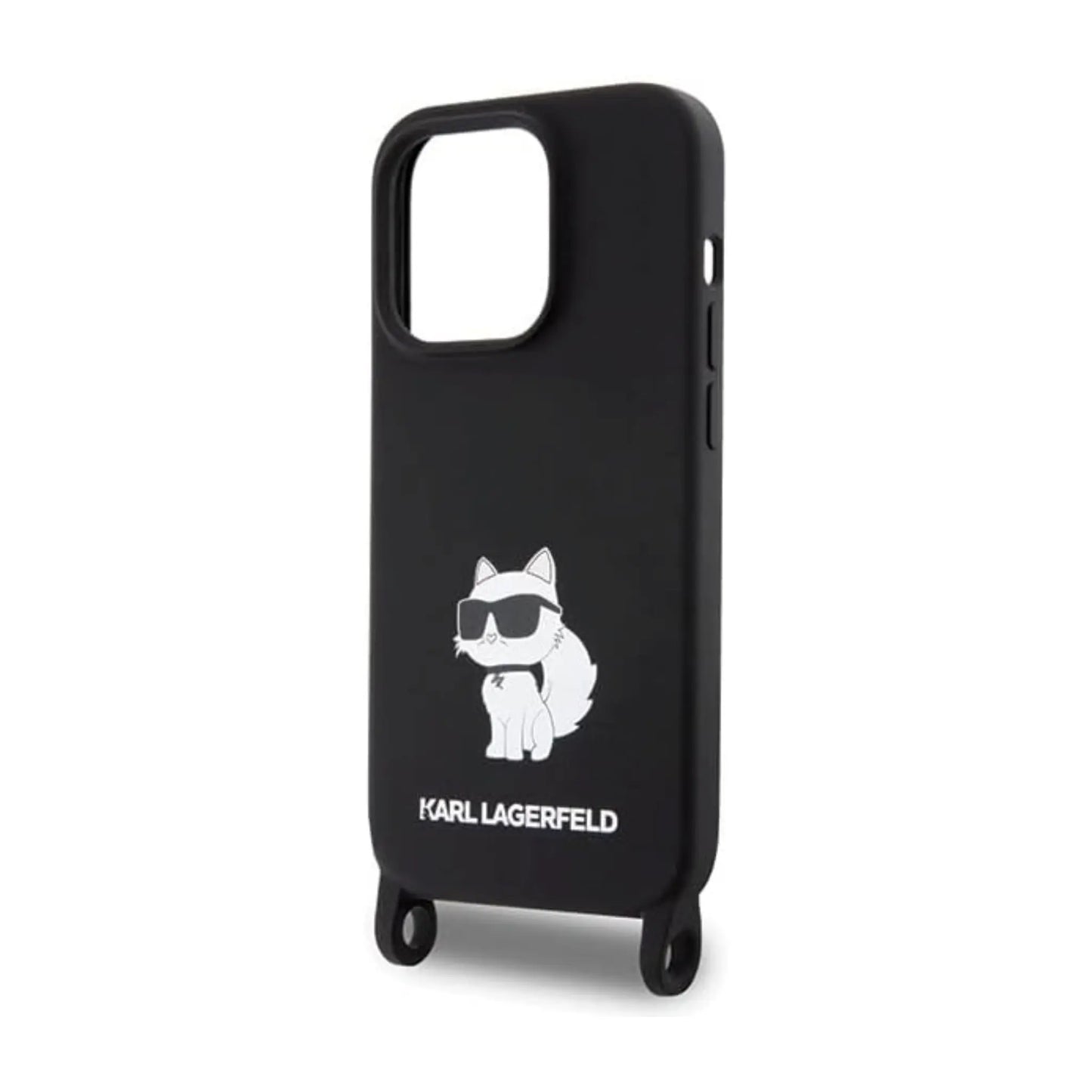 Karl Lagerfeld Crossbody Silikon Choupette Hardcase KLHCP15LSCBSCNK, Schwarz - iPhone 15 Pro