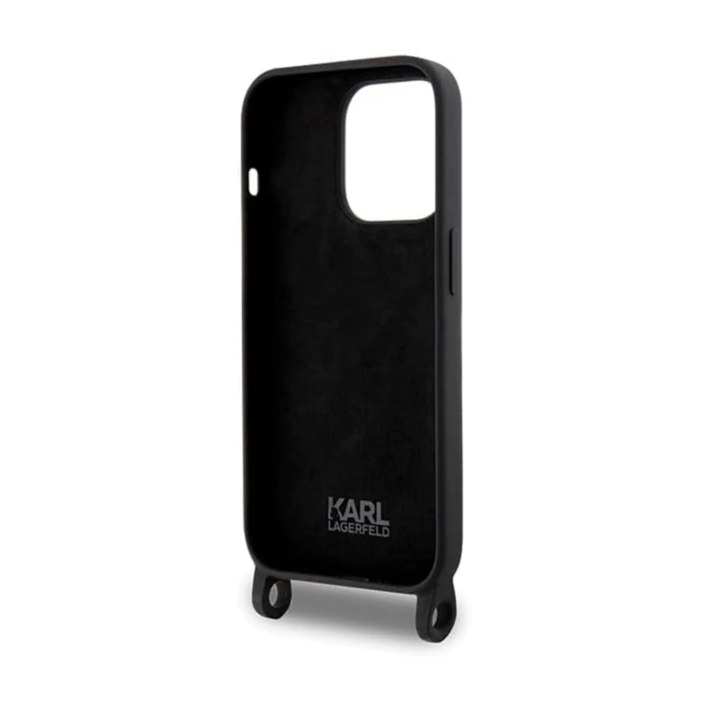 Karl Lagerfeld Crossbody Silikon Choupette Hardcase KLHCP15LSCBSCNK, Schwarz - iPhone 15 Pro