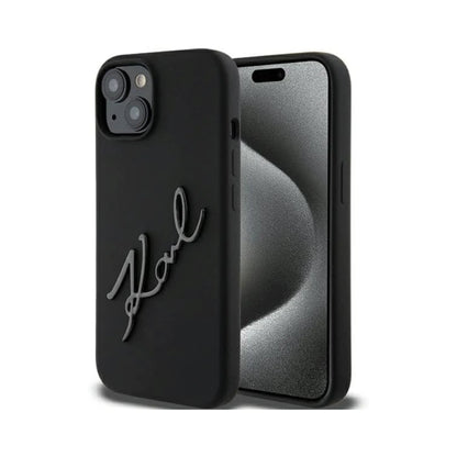 Karl Lagerfeld Karl Script Logo Backcover Case, Schwarz - iPhone 15